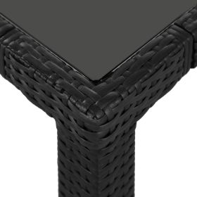 vidaXL 9 Piece Patio Dining Set Poly Rattan Black