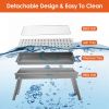Foldable Charcoal BBQ Grill with Shelf Stainless Steel Grill Net Easy Setup Portable Tabletop Barbecue Grill for Camping Picnic Outdoor Party Backyard