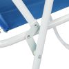 Oxford Cloth Iron Outdoor Beach Chair Blue