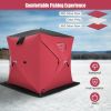 Portable 2 Person Ice Shanty with Cotton Padded Walls