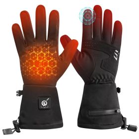 Winter Motorcycle Fashionable USB Heating Snowboarding Gloves Waterproof Windproof Touch-Screen Features Skiing (Option: Black-L)